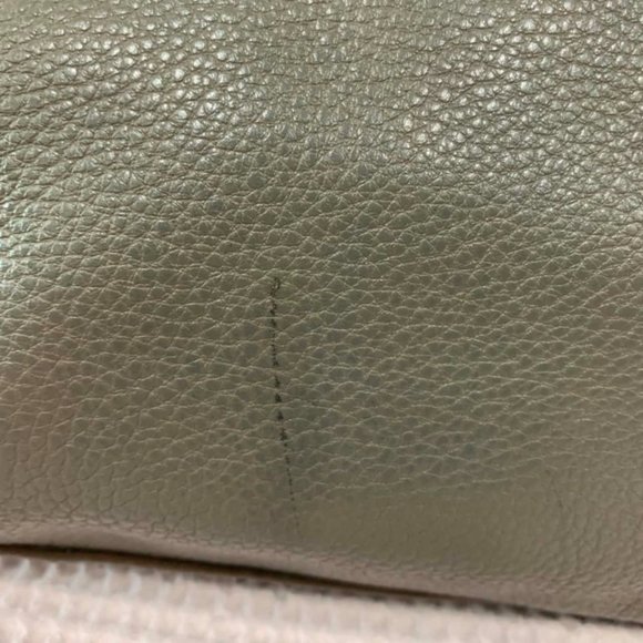 FOSSIL Erin Colourblocked Satchel Leather Khaki Beige Double Zip Carry Bag - Picture 12 of 15